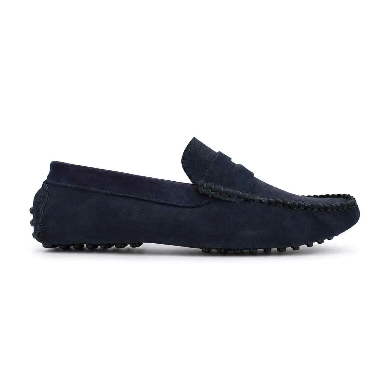 Moccasin pour homme confort 003-5 bleu daim   miniature